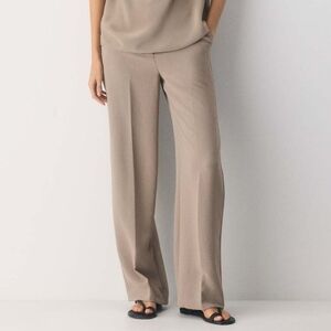 WILFRED The Limitless Pants (Re)ssential Taupe Wide Leg Trousers Size 0 Aritzia